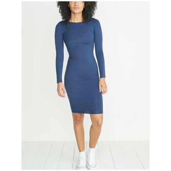 MARINE LAYER Lexi Longsleeve Midi Dress in Blue - Picture 5 of 7